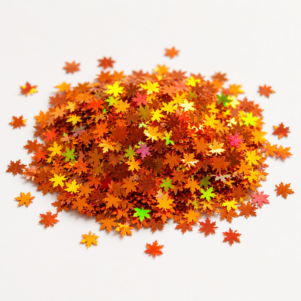Autumn Maple Leaf Holographic Sequins