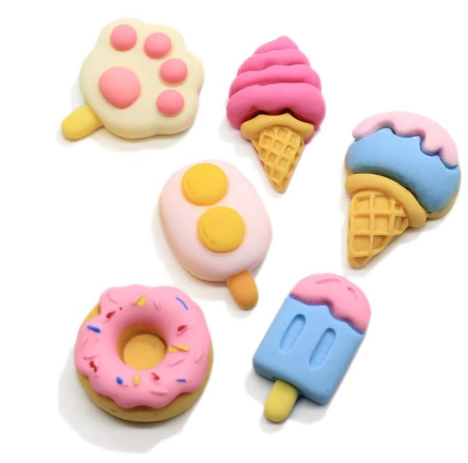 Dessert Resin Flatback Mix in 100 Piece Bags