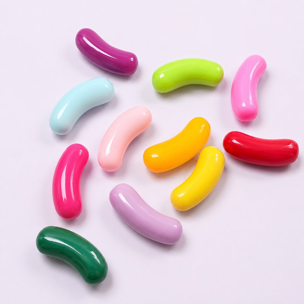 Glossy Jelly Bean Resin Charms