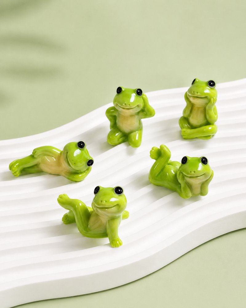 Green Frog Flatback Charms