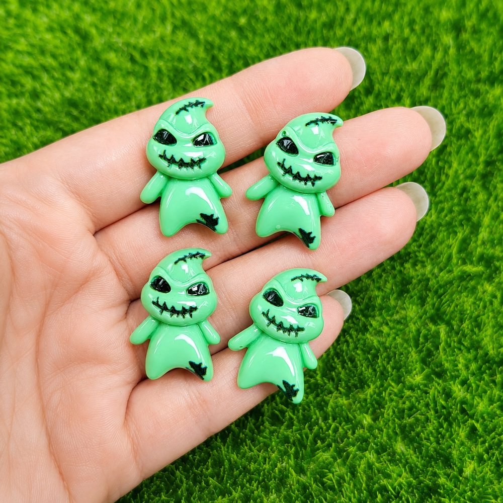 Green Ghost Flatback Charms