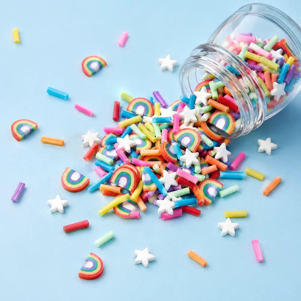 Colorful candy scatter polymer clay mix