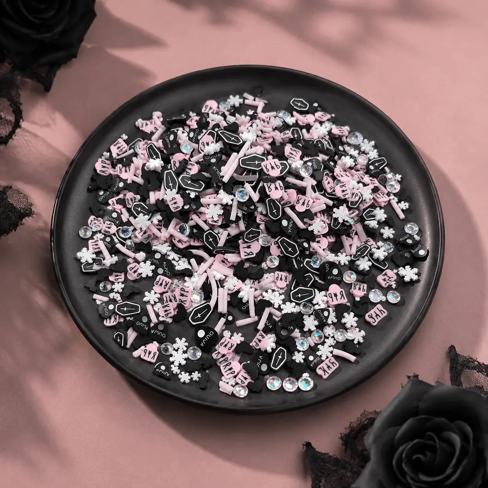 Gothic candy decor polymer clay plate