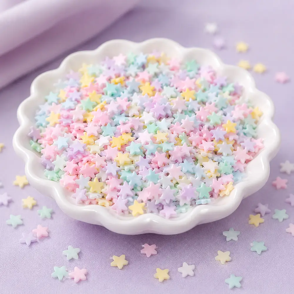 Dreamy star polymer clay slice display