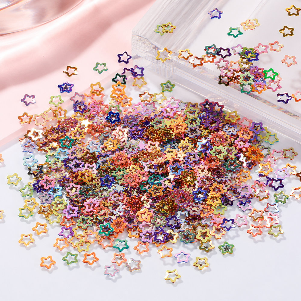 Holographic Hollow Star Sequins