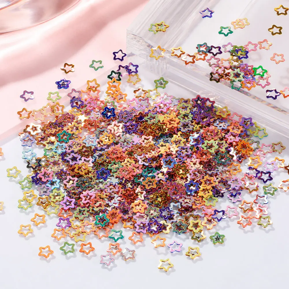 Holographic Hollow Star Sequins