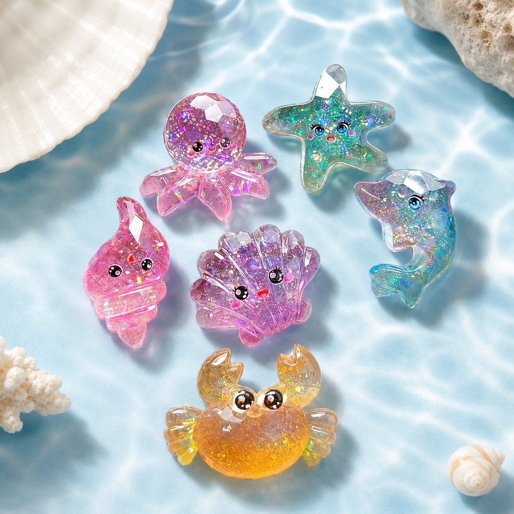 Iridescent Ocean Animal Charms