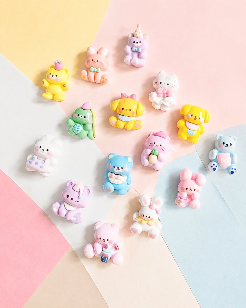 Pastel Cartoon Animal Charms