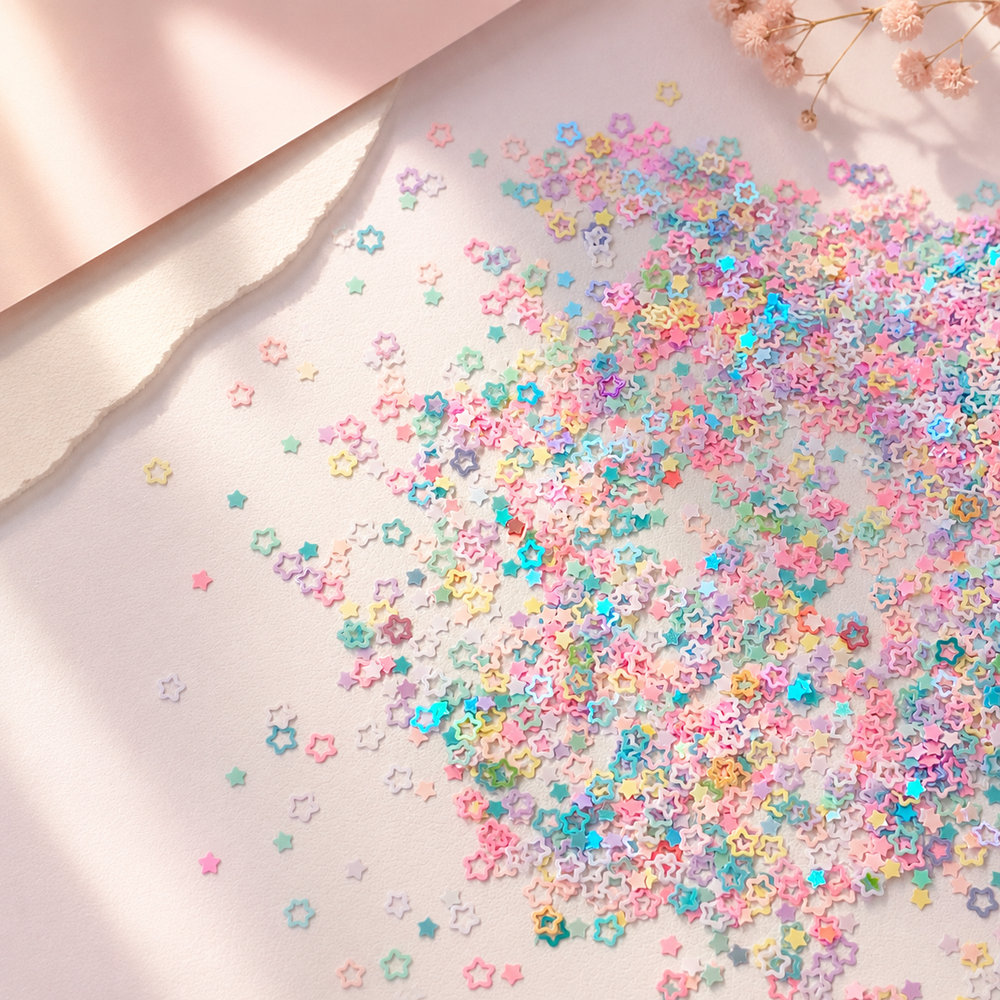 Pastel Hollow Star Scatter Mix