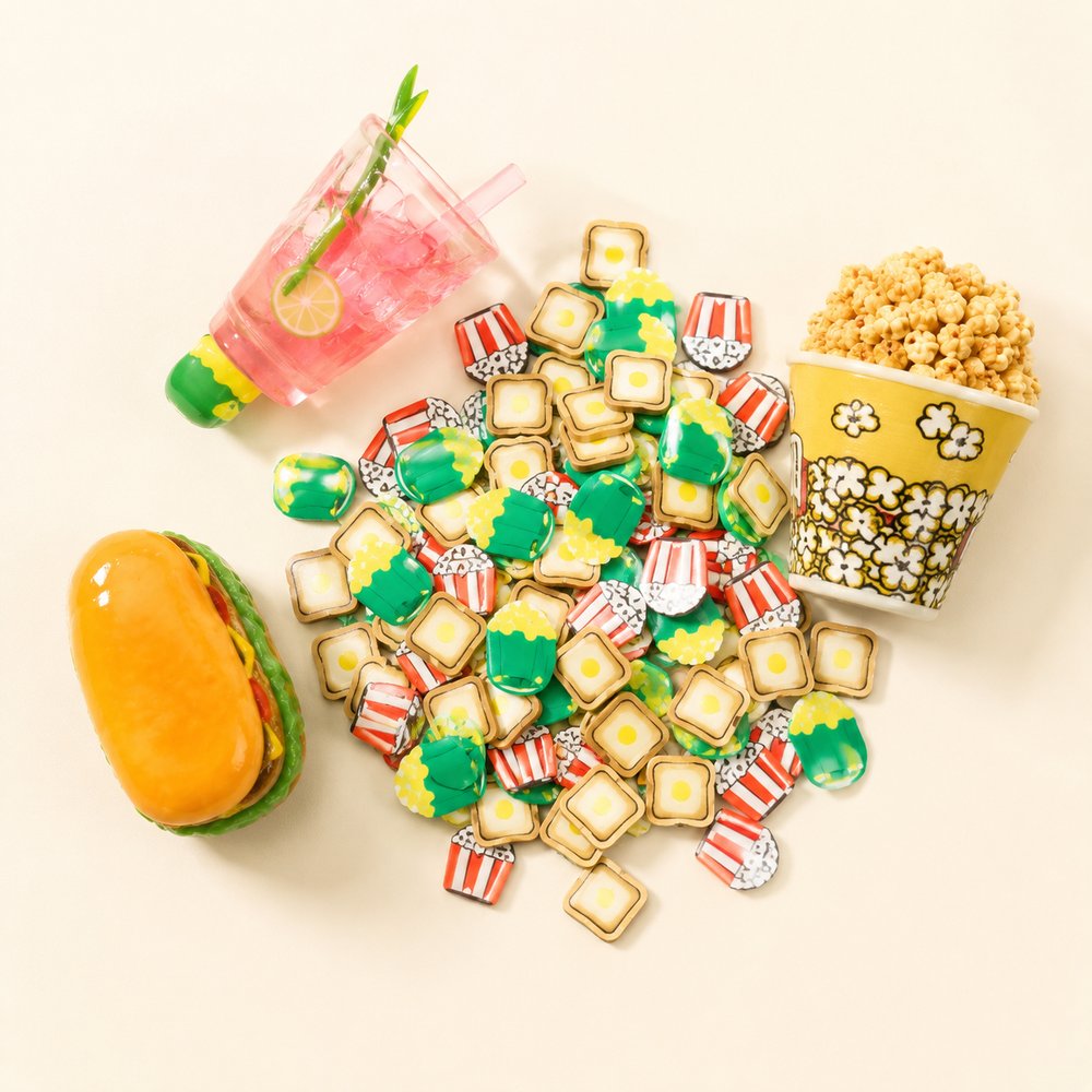 colorful mini food slime charms